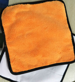 البرتقالي الملونة المرجان الصوف 200gsm الغزال سيارة تنظيف القماش 30 * 30cm 400gsm